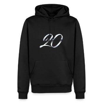 Argent 20 - Sweat à capuche Premium bio Homme - noir - Devant - Nico (187cm)