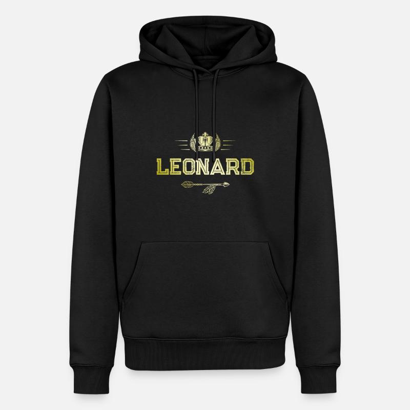 Leonard - Sweat à capuche Premium bio Homme - noir
