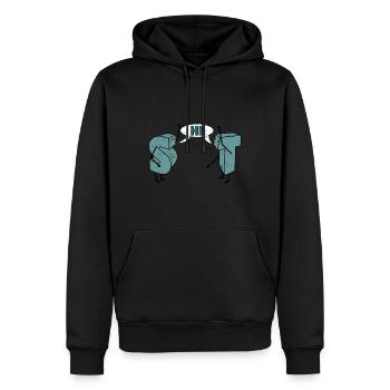 merde - S et T se disent HI - Sweat à capuche Premium bio Homme - noir - Devant - Nico (187cm)