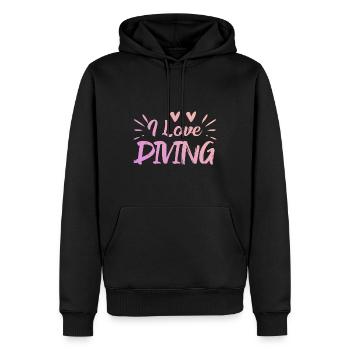 J’adore plonger - Sweat à capuche Premium bio Homme - noir - Devant - Nico (187cm)