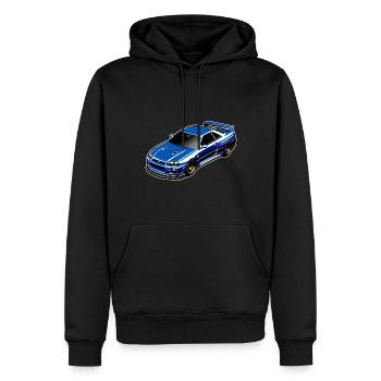 Jdm / Tuning / Turbolader / Felgen / Chiptuning - Männer Premium Bio Hoodie - Schwarz - Vorne - Nico (187cm)