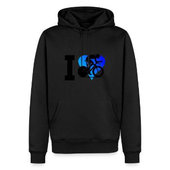 Roadbike Rennradfahrer Rennradfahren Herren - Männer Premium Bio Hoodie - Schwarz - Vorne - Nico (187cm)