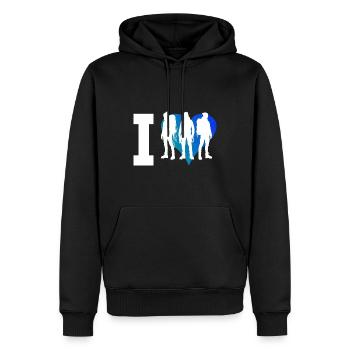 Damen Kletterer Climbing Klettern Bouldern - Männer Premium Bio Hoodie - Schwarz - Vorne - Nico (187cm)