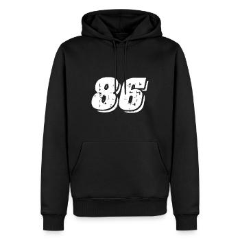 Symbole numérique 86 - Sweat à capuche Premium bio Homme - noir - Devant - Nico (187cm)