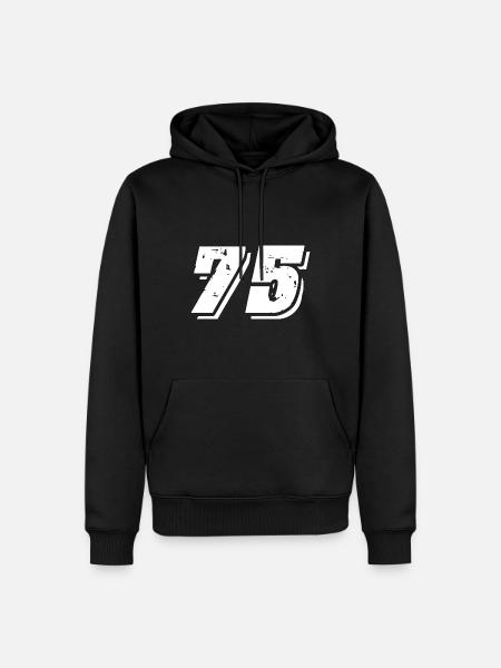 75 number symbol - Men’s Premium Organic Hoodie - black