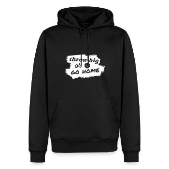 Drôle de dicton de basket-ball - Sweat à capuche Premium bio Homme - noir - Devant - Nico (187cm)