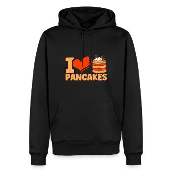 Pfannkuchen Liebhaber Frühstückspfannkuchen Fluffi - Männer Premium Bio Hoodie - Schwarz - Vorne - Nico (187cm)