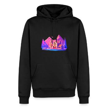 Kristalline Landschaft - Männer Premium Bio Hoodie - Schwarz - Vorne - Nico (187cm)
