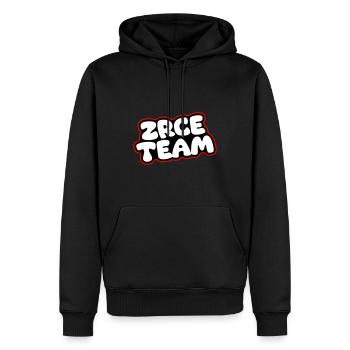 L’équipe Zrce - Sweat à capuche Premium bio Homme - noir - Devant - Nico (187cm)