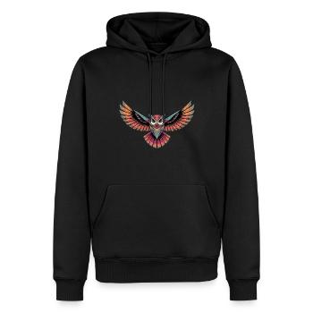Flilegende Eule für eine Street Art Fans Künstler - Männer Premium Bio Hoodie - Schwarz - Vorne - Nico (187cm)