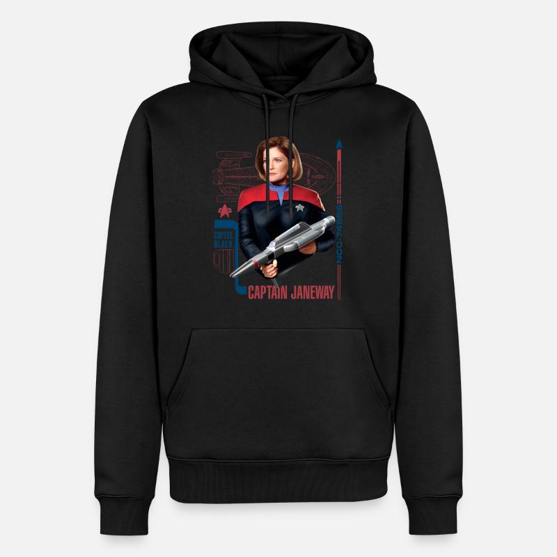 Star Trek Voyager Captain Janeway - Sweat à capuche Premium bio Homme - noir