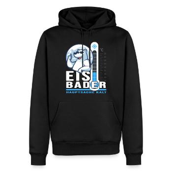 Eisbader Winterschwimmer Minusgrad Winterbaden - Männer Premium Bio Hoodie - Schwarz - Vorne - Nico (187cm)