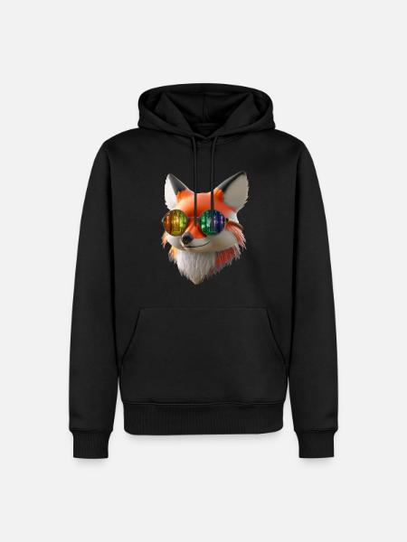 Fox head with sunglasses - Men’s Premium Organic Hoodie - black