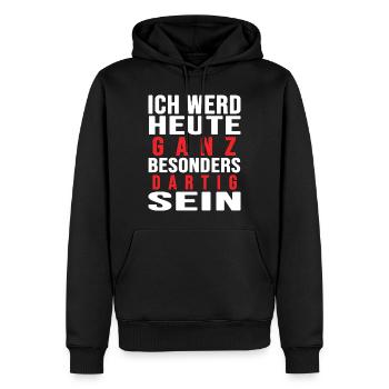 Dart Dartspieler darten Dartscheibe "dartig" - Männer Premium Bio Hoodie - Schwarz - Vorne - Nico (187cm)