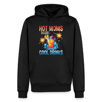 Hot Moms Cool Drinks Summer Cocktail Party Motif - Men’s Premium Organic Hoodie - black - Front - Nico (187cm)