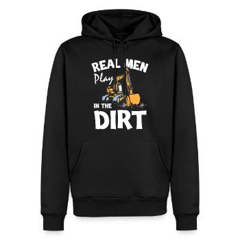 De vrais hommes jouent dans la pelle de terre - Sweat à capuche Premium bio Homme - noir - Devant - Nico (187cm)