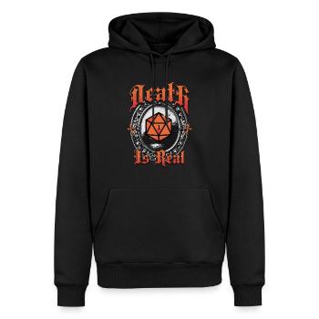 Tabletop Dungeon Pen and Paper Dice Spell Death - Men’s Premium Organic Hoodie - black - Front - Nico (187cm)