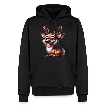 Renne de Noël - Sweat à capuche Premium bio Homme - noir - Devant - Nico (187cm)