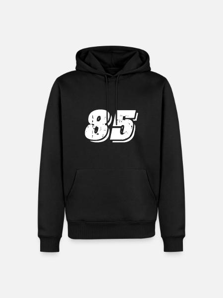 85 number symbol - Men’s Premium Organic Hoodie - black