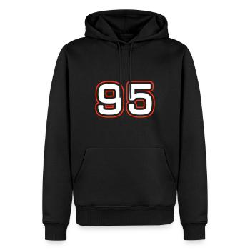 Symbole numérique 95 - Sweat à capuche Premium bio Homme - noir - Devant - Nico (187cm)
