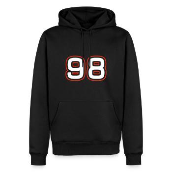 Symbole numérique 98 - Sweat à capuche Premium bio Homme - noir - Devant - Nico (187cm)