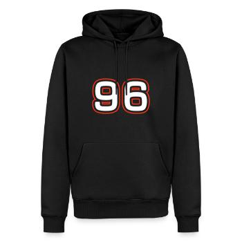 Symbole numérique 96 - Sweat à capuche Premium bio Homme - noir - Devant - Nico (187cm)
