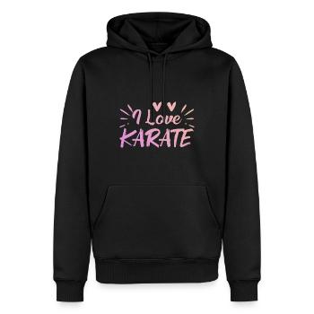 Ich liebe Karate - Männer Premium Bio Hoodie - Schwarz - Vorne - Nico (187cm)