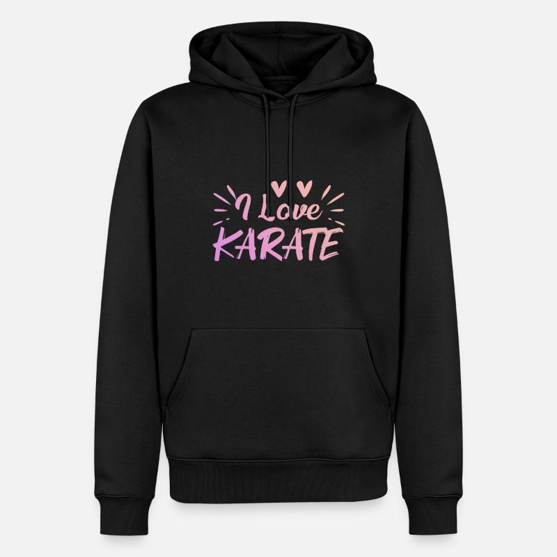 J’adore le karaté - Sweat à capuche Premium bio Homme - noir