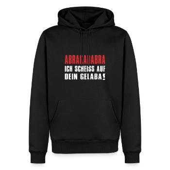 Ich Scheiss Auf Dein Gelaba Sarkasmus Spruch - Männer Premium Bio Hoodie - Schwarz - Vorne - Nico (187cm)