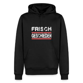 Frisch Geschieden für Geschiedene und Getrennte - Männer Premium Bio Hoodie - Schwarz - Vorne - Nico (187cm)
