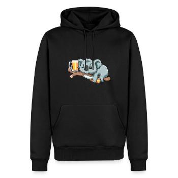 Lustiger Koala trinkt Bier - Männer Premium Bio Hoodie - Schwarz - Vorne - Nico (187cm)