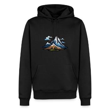 Berge Symbol - Männer Premium Bio Hoodie - Schwarz - Vorne - Nico (187cm)