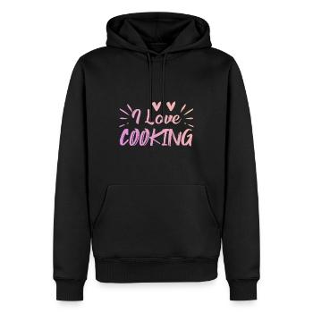 Ich liebe Kochen - Männer Premium Bio Hoodie - Schwarz - Vorne - Nico (187cm)
