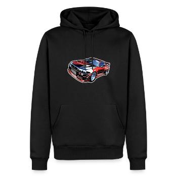 Jdm / Tuning / Turbolader / Felgen / Chiptuning - Männer Premium Bio Hoodie - Schwarz - Vorne - Nico (187cm)