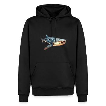 Requin-baleine - Sweat à capuche Premium bio Homme - noir - Devant - Nico (187cm)