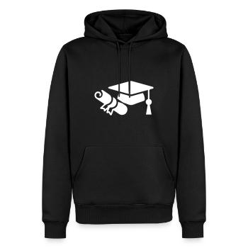 Casquette d’étudiant - Sweat à capuche Premium bio Homme - noir - Devant - Nico (187cm)