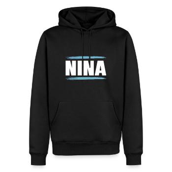 Nina - Männer Premium Bio Hoodie - Schwarz - Vorne - Nico (187cm)