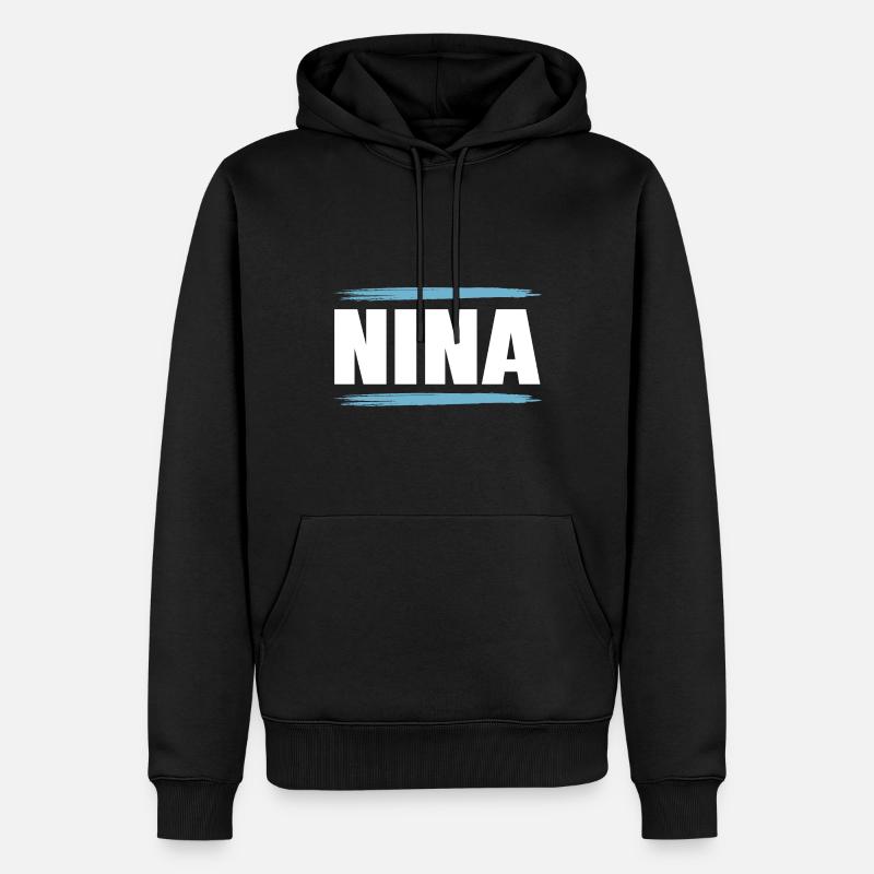 Nina - Sweat à capuche Premium bio Homme - noir