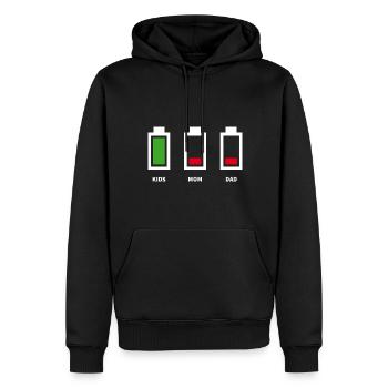 Vater Mutter Akku Leer T-Shirt Lustiges Familie Ge - Männer Premium Bio Hoodie - Schwarz - Vorne - Nico (187cm)