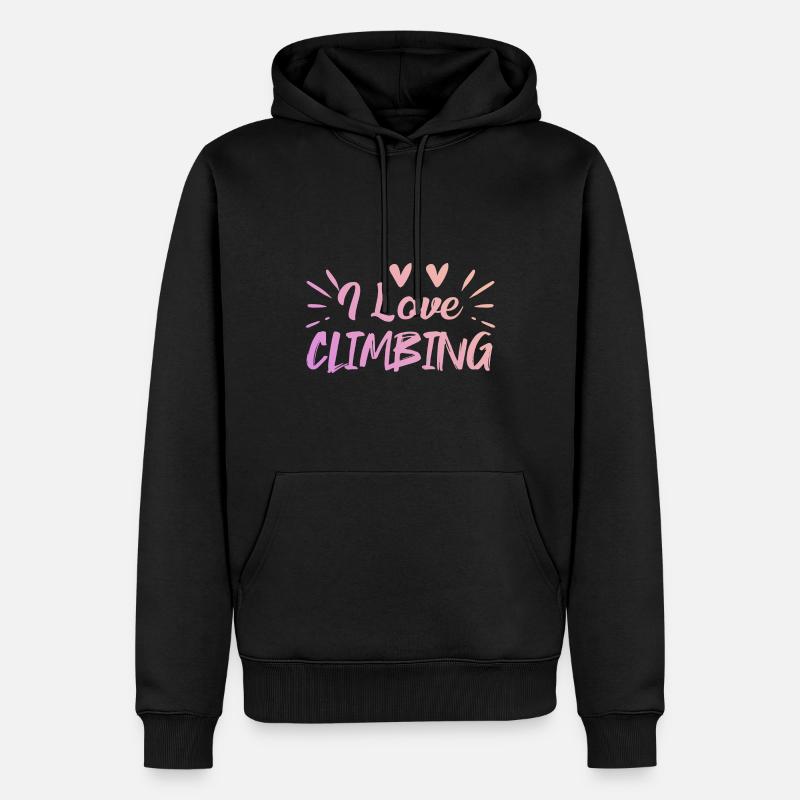 Ich liebe Klettern - Männer Premium Bio Hoodie - Schwarz