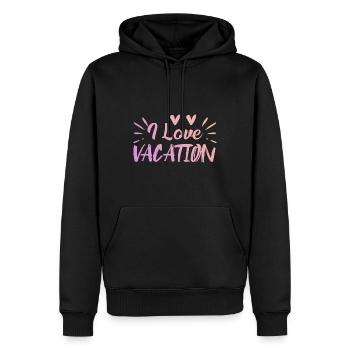 I love holidays - Men’s Premium Organic Hoodie - black - Front - Nico (187cm)