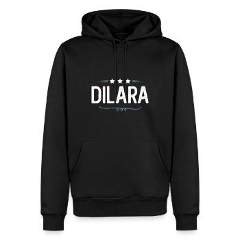 Daniel - Sweat à capuche Premium bio Homme - noir - Devant - Nico (187cm)
