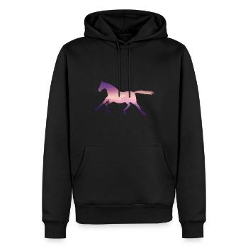 Pferd - Männer Premium Bio Hoodie - Schwarz - Vorne - Nico (187cm)