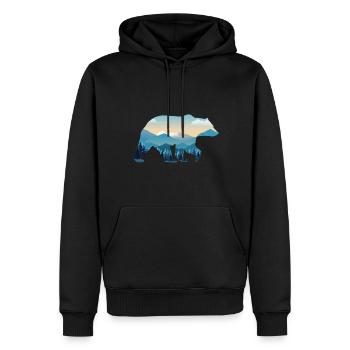 Ours - Sweat à capuche Premium bio Homme - noir - Devant - Nico (187cm)