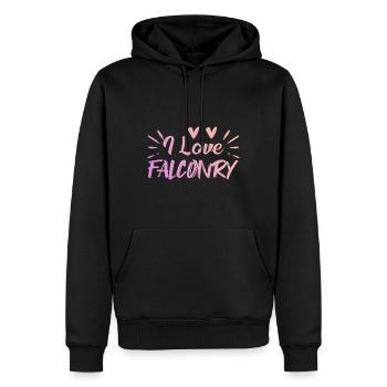 Ich liebe Falknerei - Männer Premium Bio Hoodie - Schwarz - Vorne - Nico (187cm)