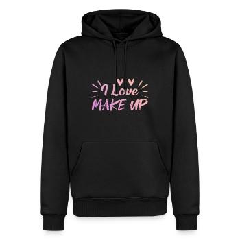 Ich liebe Make up - Männer Premium Bio Hoodie - Schwarz - Vorne - Nico (187cm)