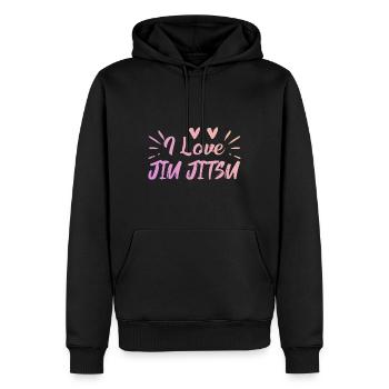 J’adore le Jiu Jitsu - Sweat à capuche Premium bio Homme - noir - Devant - Nico (187cm)