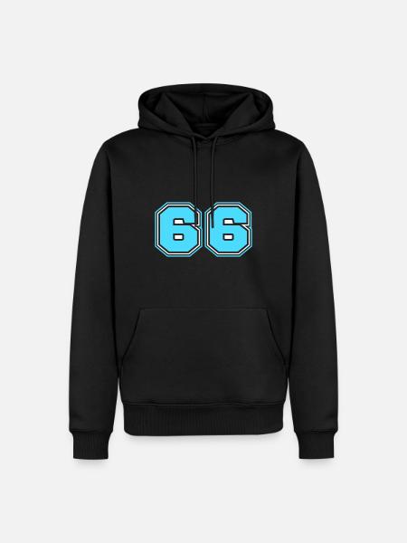 66 Numéro de numéro - Sweat à capuche Premium bio Homme - noir
