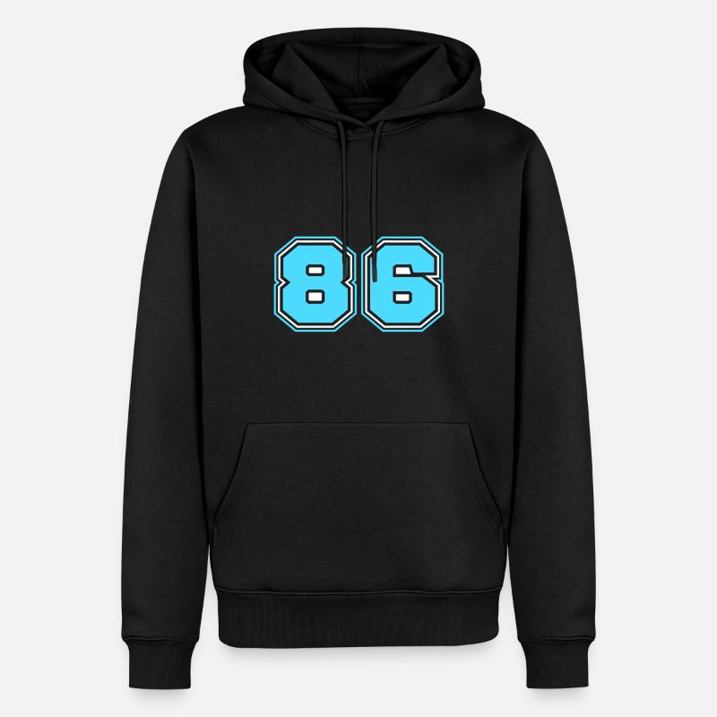 86 Zahl nummer - Männer Premium Bio Hoodie - Schwarz