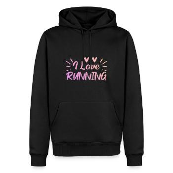 Ich liebe Rennen - Männer Premium Bio Hoodie - Schwarz - Vorne - Nico (187cm)